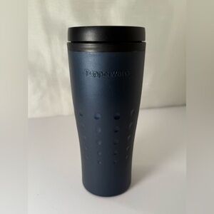Tupperware Insulated Travel Tumbler 16 oz  Navy Blue EUC Twist tab Lid